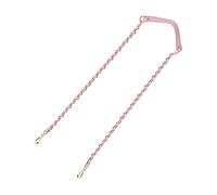 sourcing map Purse Chain Strap, 51" Leather Iron Flat Chain Strap Handbag Chains Purse Handles Shoulder Replacement Strap, Pink Strap Gold Chain