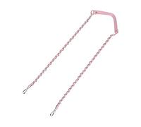 sourcing map Purse Chain Strap, 51" Leather Iron Flat Chain Strap Handbag Chains Purse Handles Shoulder Replacement Strap, Pink Strap Silver Chain