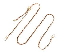 sourcing map Purse Chain Strap, 53 Inch Adjustable Bag Chains Strap Replacement Crossbody Chain Strap Handbag Chains for DIY Wallet Clutch Bags, Brown/Light Gold