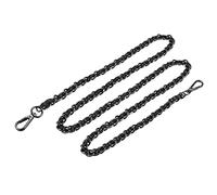 sourcing map Purse Chain Strap, 55" Leather Iron Flat Chain Strap Handbag Chains Purse Straps Replacement Strap, Black + Dark Grey
