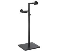 sourcing map Purse Display Stand Stainless Steel D Shaped Handbag Display Stand Adjustable Purse Rack Stand Tabletop Double Hook Holder with Big Base for Home Store Boutique Counter, Black