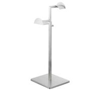 sourcing map Purse Display Stand Stainless Steel D Shaped Handbag Display Stand Adjustable Purse Rack Stand Tabletop Double Hook Holder with Big Base for Home Store Boutique Counter, Silver