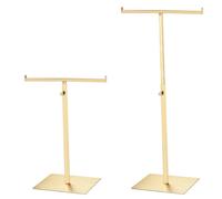 sourcing map Purse Display Stand T Shaped Metal 2 Pack Adjustable Handbag Rack Double Hook Holder Necklace Organizer for Home Boutique Store - Gold