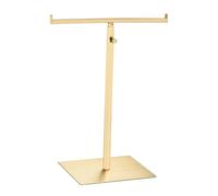 sourcing map Purse Display Stand T Shaped Metal Adjustable Handbag Rack Double Hook Holder Necklace Organizer for Home Boutique Store - Gold