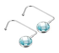 sourcing map Purse Hook Hanger - 2Pcs 4.45" Metal Portable Handbag Hanger Holder for Table Cleaner Women Bag Storage Decoration, Sky