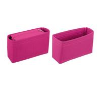 sourcing map Purse Organizer Insert Set, Portable Felt Organizer Bags with Zipper Multiple Compartments Purse Liner for Shoulder Satchel, Tote Bag, Handbag Shaper(17 x 7 x 18 Cm, Rose Red)