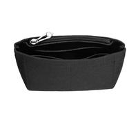 sourcing map Purse Organizer Insert, Small Felt Handbag Organizer Mini Bag Storage & Finishing Inner Bag Liner with Zipper for Chic Backpack Tote Shoulder Bags, Black