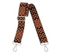 sourcing map Purse Straps Replacement Crossbody, 1.5 Inch Wide Shoulder Bag Strap Adjustable Canvas Straps for Handbag Wallet Clutch Bags with Silver Buckle, Orange Geometrical