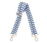 sourcing map Purse Straps Replacement Crossbody, 1.5 Inch Wide Shoulder Bag Strap Adjustable Canvas Straps for Handbag Wallet Clutch Bags with Light Gold Buckle, Blue-White