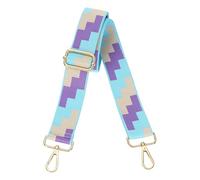 sourcing map Purse Straps Replacement Crossbody, 1.5 Inch Wide Shoulder Bag Strap Adjustable Canvas Straps for Handbag Wallet Clutch Bags with Light Gold Buckle, Light Purple Blocks