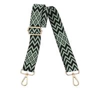 sourcing map Purse Straps Replacement Crossbody, 1.5 Inch Wide Shoulder Bag Strap Adjustable Canvas Straps for Handbag Wallet Clutch Bags with Light Gold Buckle, Cyan Geometrical