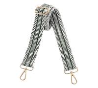 sourcing map Purse Straps Replacement Crossbody, 1.5 Inch Wide Shoulder Bag Strap Adjustable Canvas Straps for Handbag Wallet Clutch Bags with Light Gold Buckle, Stripe Dark Green