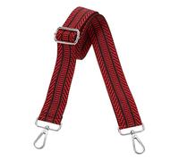 sourcing map Purse Straps Replacement Crossbody, 1.5 Inch Wide Shoulder Bag Strap Adjustable Canvas Straps for Handbag Wallet Clutch Bags with Silver Buckle, Stripe Red