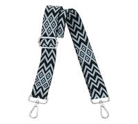 sourcing map Purse Straps Replacement Crossbody, 1.5 Inch Wide Shoulder Bag Strap Adjustable Canvas Straps for Handbag Wallet Clutch Bags with Silver Buckle, Sky Blue Geometrical
