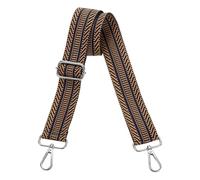 sourcing map Purse Straps Replacement Crossbody, 1.5 Inch Wide Shoulder Bag Strap Adjustable Canvas Straps for Handbag Wallet Clutch Bags with Silver Buckle, Stripe Coffee