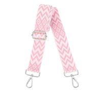 sourcing map Purse Straps Replacement Crossbody, 1.5 Inch Wide Shoulder Bag Strap Adjustable Canvas Straps for Handbag Wallet Clutch Bags with Silver Buckle, Pink Geometrical