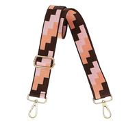 sourcing map Purse Straps Replacement Crossbody, 1.5 Inch Wide Shoulder Bag Strap Adjustable Canvas Straps for Handbag Wallet Clutch Bags with Light Gold Buckle, Coffee Brown Brown Blocks