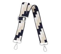 sourcing map Purse Straps Replacement Crossbody, 1.5 Inch Wide Shoulder Bag Strap Adjustable Canvas Straps for Handbag Wallet Clutch Bags with Silver Buckle, White-Black-Brown Blocks