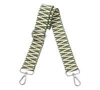 sourcing map Purse Straps Replacement Crossbody, 1.5 Inch Wide Shoulder Bag Strap Adjustable Canvas Straps for Handbag Wallet Clutch Bags with Silver Buckle, Green-White