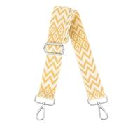 sourcing map Purse Straps Replacement Crossbody, 1.5 Inch Wide Shoulder Bag Strap Adjustable Canvas Straps for Handbag Wallet Clutch Bags with Silver Buckle, Gold Geometrical