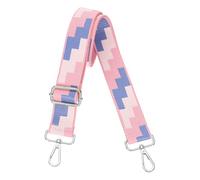 sourcing map Purse Straps Replacement Crossbody, 1.5 Inch Wide Shoulder Bag Strap Adjustable Canvas Straps for Handbag Wallet Clutch Bags with Silver Buckle, Pink Blocks