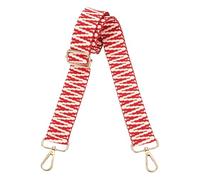 sourcing map Purse Straps Replacement Crossbody, 1.5 Inch Wide Shoulder Bag Strap Adjustable Canvas Straps for Handbag Wallet Clutch Bags with Light Gold Buckle, Red-White