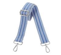 sourcing map Purse Straps Replacement Crossbody, 1.5 Inch Wide Shoulder Bag Strap Adjustable Canvas Straps for Handbag Wallet Clutch Bags with Silver Buckle, Stripe Blue