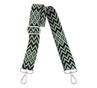 sourcing map Purse Straps Replacement Crossbody, 1.5 Inch Wide Shoulder Bag Strap Adjustable Canvas Straps for Handbag Wallet Clutch Bags with Silver Buckle, Cyan Geometrical