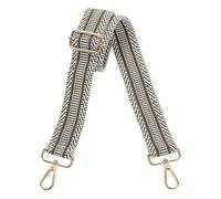 sourcing map Purse Straps Replacement Crossbody, 1.5 Inch Wide Shoulder Bag Strap Adjustable Canvas Straps for Handbag Wallet Clutch Bags with Light Gold Buckle, Stripe Gray