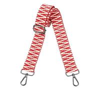 sourcing map Purse Straps Replacement Crossbody, 1.5 Inch Wide Shoulder Bag Strap Adjustable Canvas Straps for Handbag Wallet Clutch Bags with Black Buckle, Red-White