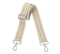 sourcing map Purse Straps Replacement Crossbody, 1.5 Inch Wide Shoulder Bag Strap Adjustable Canvas Straps for Handbag Wallet Clutch Bags with Silver Buckle, Stripe Beige