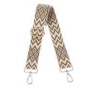 sourcing map Purse Straps Replacement Crossbody, 1.5 Inch Wide Shoulder Bag Strap Adjustable Canvas Straps for Handbag Wallet Clutch Bags with Silver Buckle, Dark Beige Geometrical