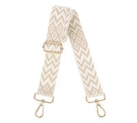 sourcing map Purse Straps Replacement Crossbody, 1.5 Inch Wide Shoulder Bag Strap Adjustable Canvas Straps for Handbag Wallet Clutch Bags with Light Gold Buckle, Light Brown Geometrical