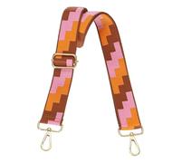 sourcing map Purse Straps Replacement Crossbody, 1.5 Inch Wide Shoulder Bag Strap Adjustable Canvas Straps for Handbag Wallet Clutch Bags with Light Gold Buckle, Brown Blocks