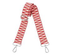 sourcing map Purse Straps Replacement Crossbody, 1.5 Inch Wide Shoulder Bag Strap Adjustable Canvas Straps for Handbag Wallet Clutch Bags with Silver Buckle, Red-White