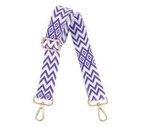 sourcing map Purse Straps Replacement Crossbody, 1.5 Inch Wide Shoulder Bag Strap Adjustable Canvas Straps for Handbag Wallet Clutch Bags with Light Gold Buckle, Purple Geometrical