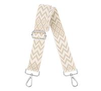 sourcing map Purse Straps Replacement Crossbody, 1.5 Inch Wide Shoulder Bag Strap Adjustable Canvas Straps for Handbag Wallet Clutch Bags with Silver Buckle, Light Brown Geometrical