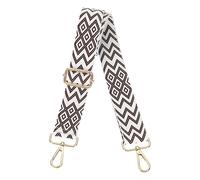 sourcing map Purse Straps Replacement Crossbody, 1.5 Inch Wide Shoulder Bag Strap Adjustable Canvas Straps for Handbag Wallet Clutch Bags with Light Gold Buckle, Dark Brown Geometrical