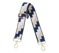 sourcing map Purse Straps Replacement Crossbody, 1.5 Inch Wide Shoulder Bag Strap Adjustable Canvas Straps for Handbag Wallet Clutch Bags with Light Gold Buckle, Blue Blocks