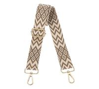 sourcing map Purse Straps Replacement Crossbody, 1.5 Inch Wide Shoulder Bag Strap Adjustable Canvas Straps for Handbag Wallet Clutch Bags with Light Gold Buckle, Dark Beige Geometrical