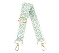 sourcing map Purse Straps Replacement Crossbody, 1.5 Inch Wide Shoulder Bag Strap Adjustable Canvas Straps for Handbag Wallet Clutch Bags with Light Gold Buckle, Green Geometrical