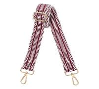 sourcing map Purse Straps Replacement Crossbody, 1.5 Inch Wide Shoulder Bag Strap Adjustable Canvas Straps for Handbag Wallet Clutch Bags with Light Gold Buckle, Stripe Dark Red