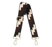 sourcing map Purse Straps Replacement Crossbody, 1.5 Inch Wide Shoulder Bag Strap Adjustable Canvas Straps for Handbag Wallet Clutch Bags with Light Gold Buckle, Black - White Blocks