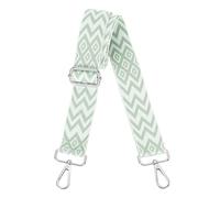 sourcing map Purse Straps Replacement Crossbody, 1.5 Inch Wide Shoulder Bag Strap Adjustable Canvas Straps for Handbag Wallet Clutch Bags with Silver Buckle, Green Geometrical