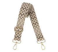 sourcing map Purse Straps Replacement Crossbody, 1.5 Inch Wide Shoulder Bag Strap Adjustable Canvas Straps for Handbag Wallet Clutch Bags with Light Gold Buckle, Khaki Geometrical