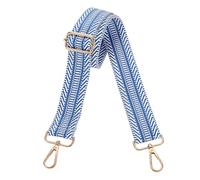 sourcing map Purse Straps Replacement Crossbody, 1.5 Inch Wide Shoulder Bag Strap Adjustable Canvas Straps for Handbag Wallet Clutch Bags with Light Gold Buckle, Stripe Blue