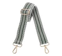 sourcing map Purse Straps Replacement Crossbody, 1.5 Inch Wide Shoulder Bag Strap Adjustable Canvas Straps for Handbag Wallet Clutch Bags with Light Gold Buckle, Stripe Green