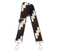 sourcing map Purse Straps Replacement Crossbody, 1.5 Inch Wide Shoulder Bag Strap Adjustable Canvas Straps for Handbag Wallet Clutch Bags with Silver Buckle, Black - White Blocks
