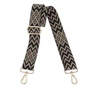 sourcing map Purse Straps Replacement Crossbody, 1.5 Inch Wide Shoulder Bag Strap Adjustable Canvas Straps for Handbag Wallet Clutch Bags with Light Gold Buckle, Brown Geometrical