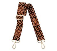 sourcing map Purse Straps Replacement Crossbody, 1.5 Inch Wide Shoulder Bag Strap Adjustable Canvas Straps for Handbag Wallet Clutch Bags with Light Gold Buckle, Orange Geometrical